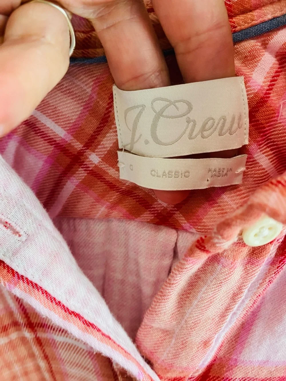 J. Crew Tartan Flannel Shirt size 0 BD785